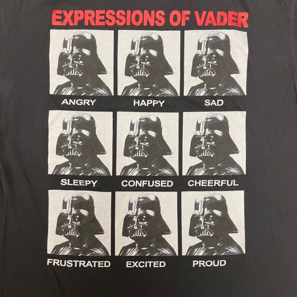 Star Wars Expressions of Vadar Black T-Shirt Men’s Size Large